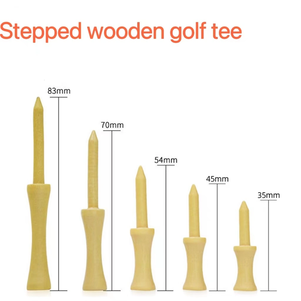 Factory Wholesale Golf Tees Stepped Wooden Golf Tee