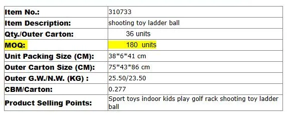 Indoor Children Play Golf Rack Shooting Toy Ladder Ball