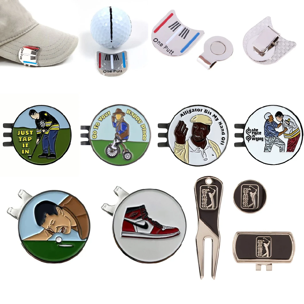 Factory Cheap Custom Metal Hat Clip Golf Ball Markers