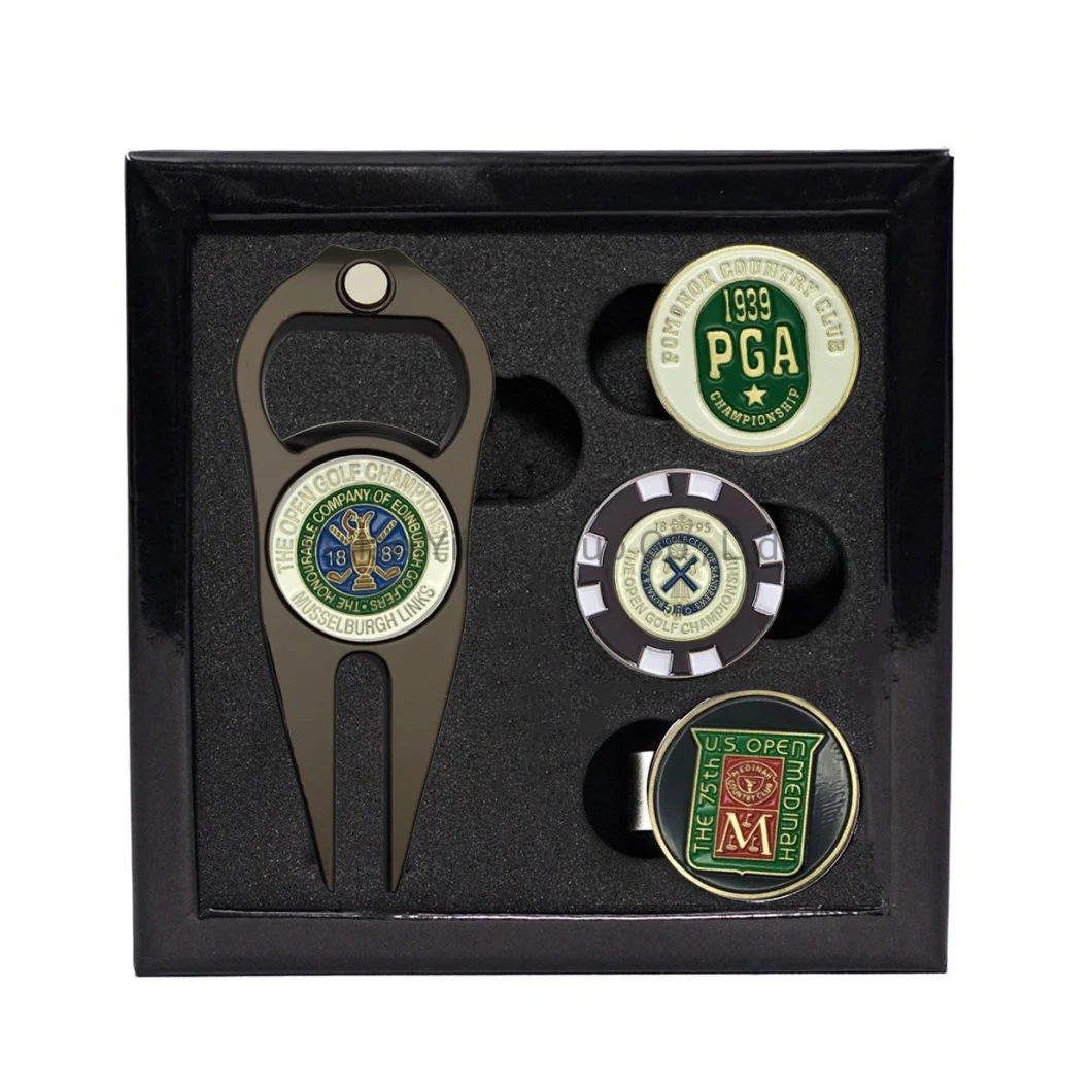 Golf Divot Tool Hat Clip Poker Chip with Magnet Ball Marker Golf Custom Logo Magnetic Golf Ball Marker